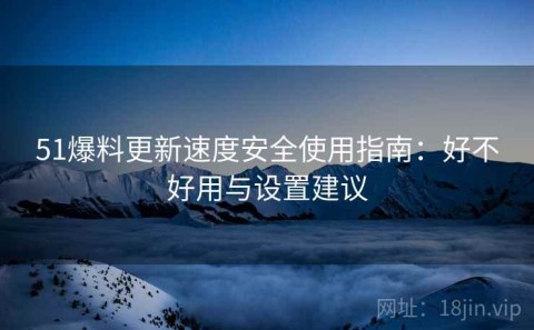 51爆料更新速度安全使用指南：好不好用与设置建议