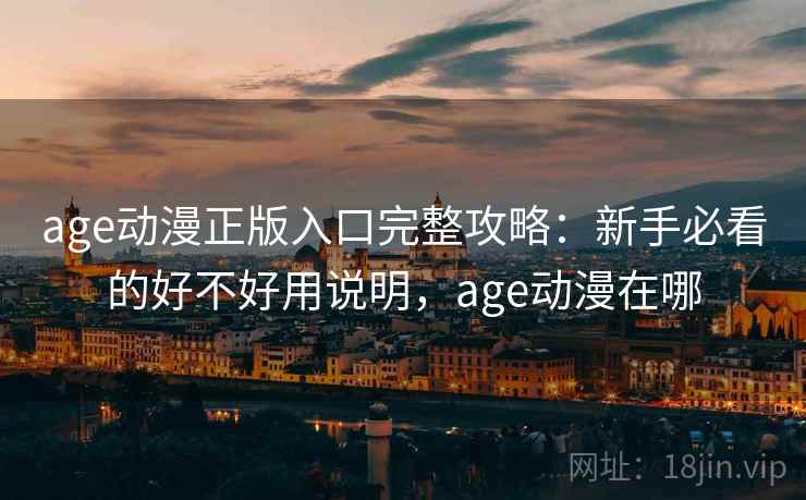 age动漫正版入口完整攻略：新手必看的好不好用说明，age动漫在哪
