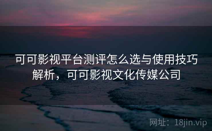可可影视平台测评怎么选与使用技巧解析，可可影视文化传媒公司