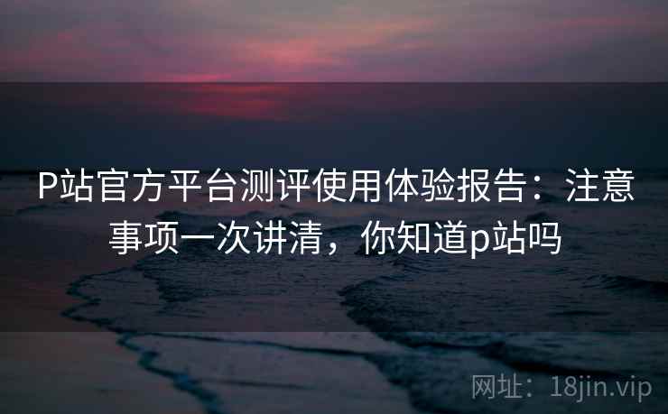 P站官方平台测评使用体验报告:注意事项一次讲清,你知道p站吗 P站官方平台测评使用体验报告:注意事项一次讲清,你知道p站吗