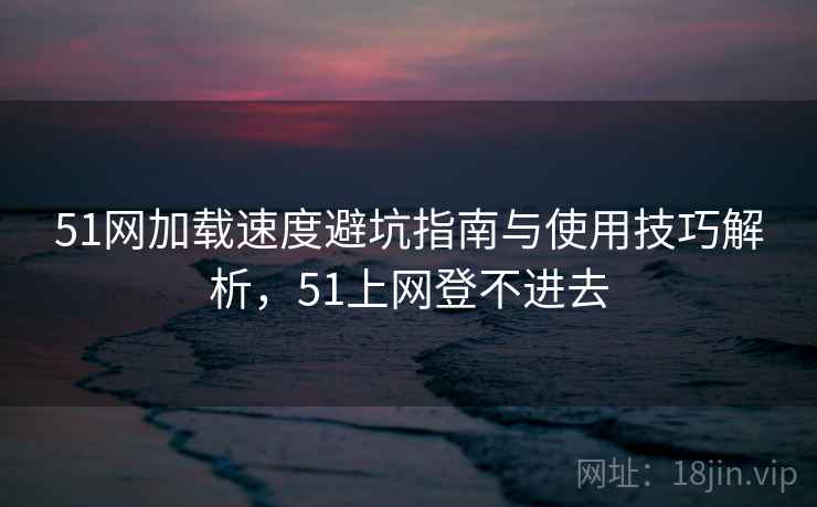 51网加载速度避坑指南与使用技巧解析，51上网登不进去