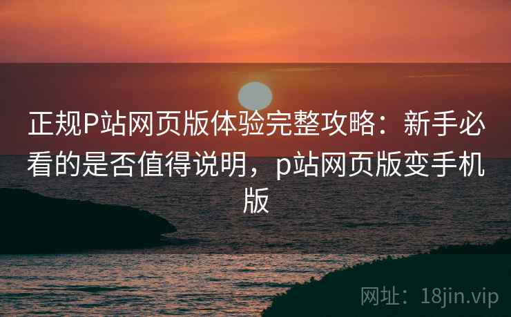 正规P站网页版体验完整攻略：新手必看的是否值得说明，p站网页版变手机版
